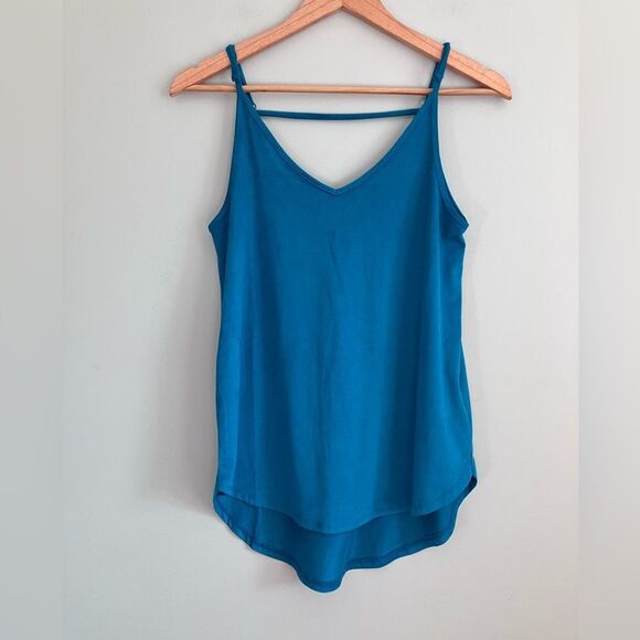 Shyanne Tops - SHYANNE Jewel Blue Faux Suede Asymmetric Tank Size Size S